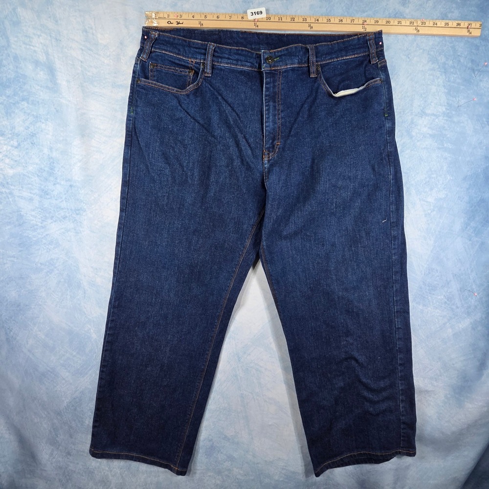 Orvis Mens Dark Wash Straight Leg Stretch Denim Jeans Blue Size 40x26